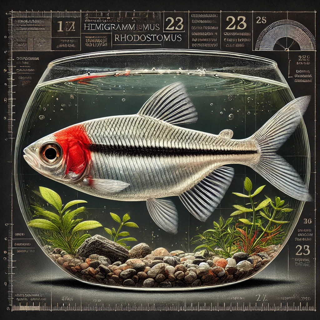 Hemigrammus rhodostomus nariz vermelho