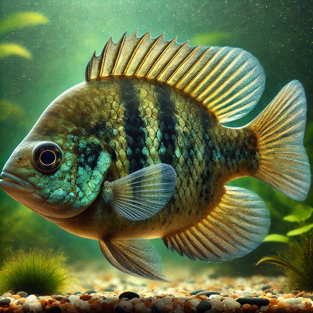 Lepomis macrochirus Polo de sol azul
