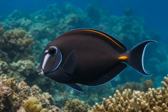 Acanthurus nigricans Cirurgião do nariz branco