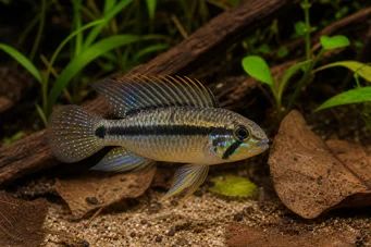 Apistogramma viejita Cichlid anão com garganta preta