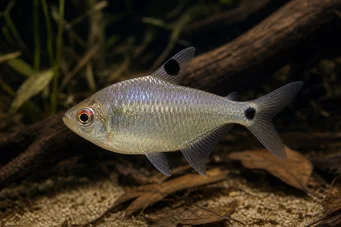 Arnoldichthys spilopterus Caráter africano com olhos vermelhos