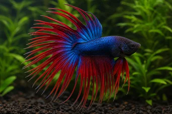 Betta splendens crowntail Lutador de rabo de coroa