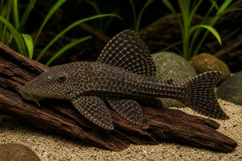 Hypostomus plecostomus Pleco, lavadora, chupando