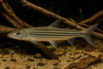 Ichthyborus quadrilineatus Characin em Bec (Phago) com quatro linhas
