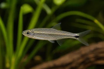 Micralestes sp. Tetra africana com barbatanas vermelhas