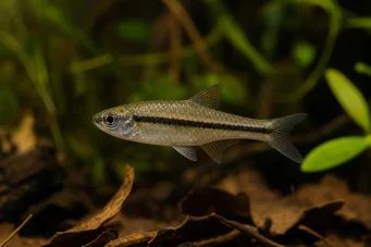 Nannaethiops unitaeniatus Tetra africana em uma linha