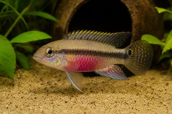 Pelvicachromis pulcher Ciclídeo roxo