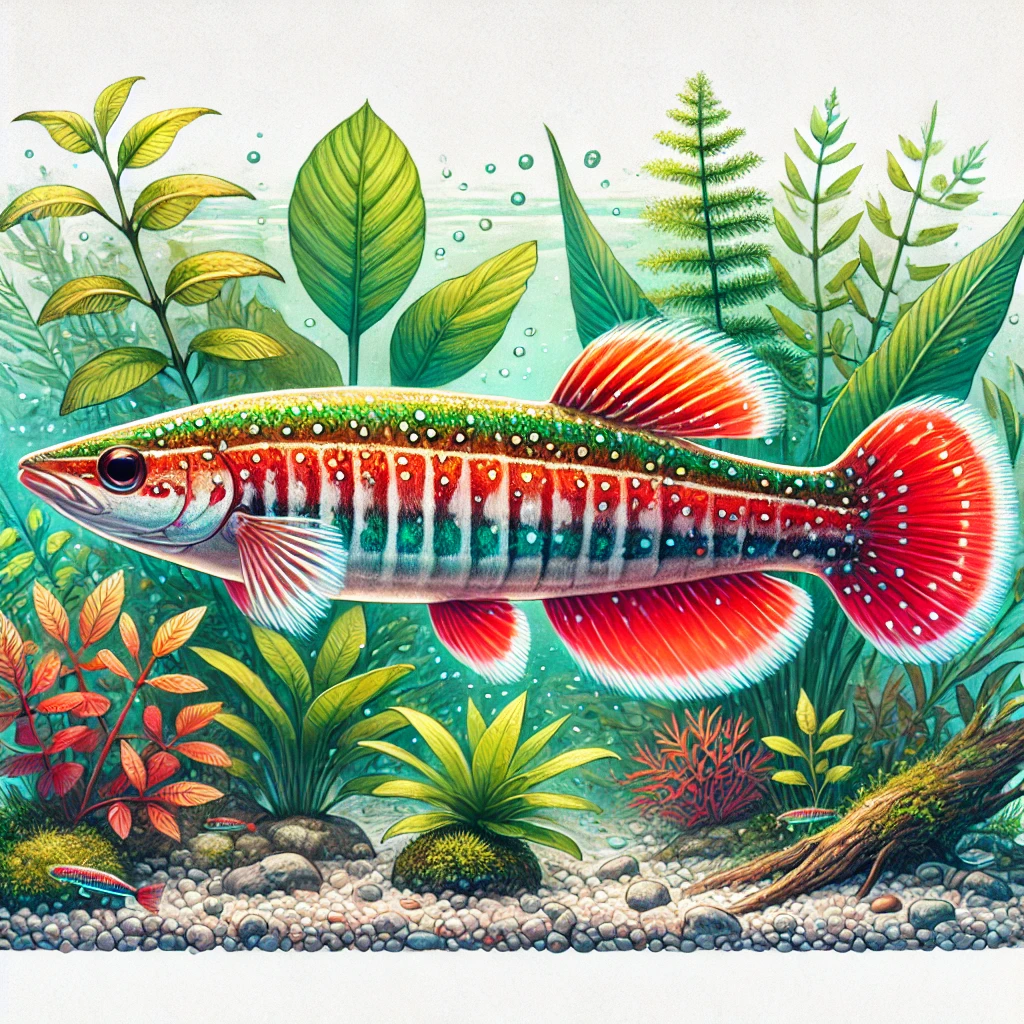 Nannostomus beckfordi ar... Peixe -lápis dourado