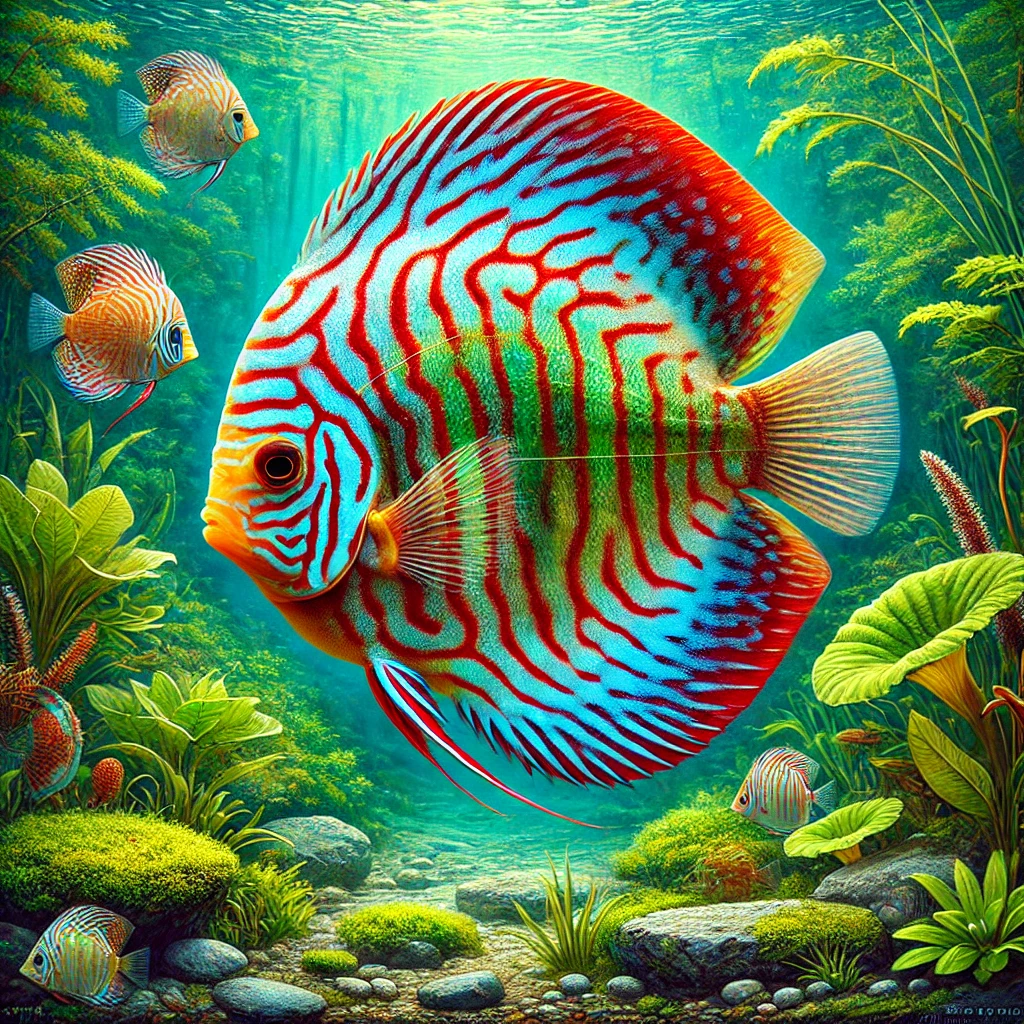 Symphysodon aequifasciat... Disco azul